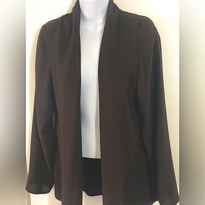 Eileen Fisher Chocolate Brown Open Front Silk Cardigan , Woman’s Size Medium